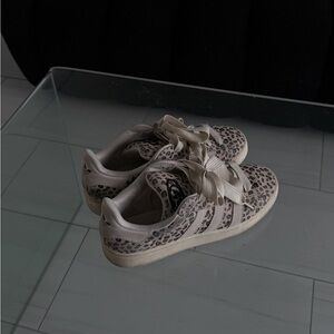 Leopard Print Adidas with Cream Laces